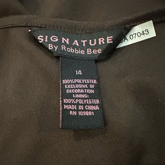 Signature by Robbie Bee chocolate lingerie lace slip SZ 14 - Picture 4 of 4